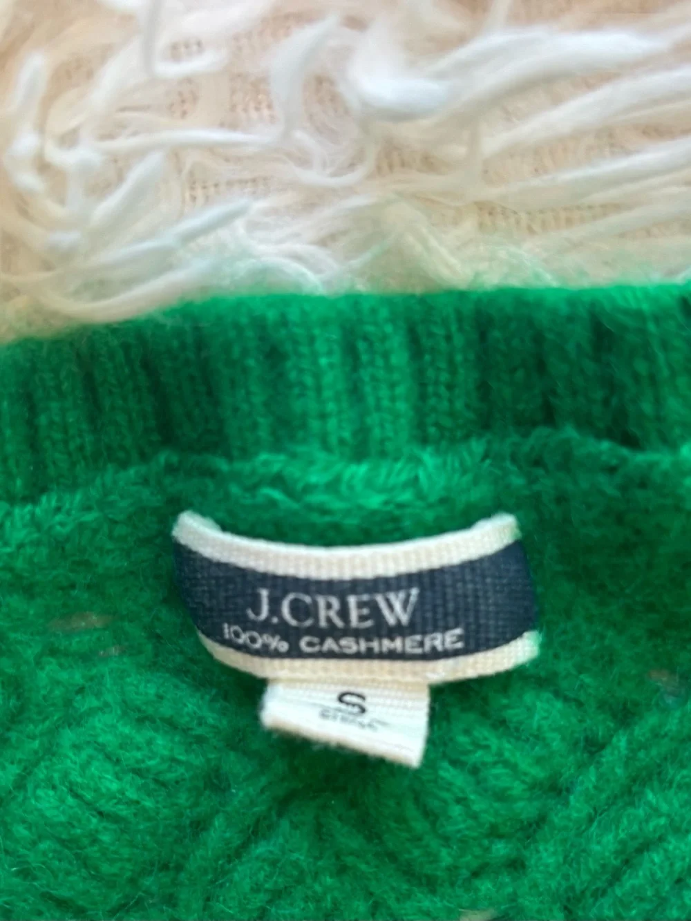 J. Crew Green Cashmere Cable Knit Vest